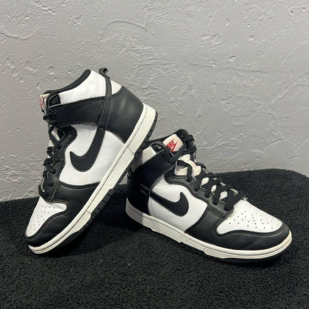 🔥🔥 NIKE DUNK Panda High Top Sneaker  Black/White Shoes Women Sz 7.5 - EUC